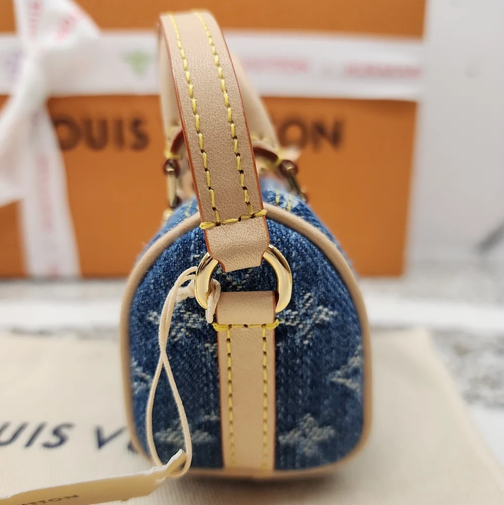 LOUIS VUITTON 2025 LV x TM Murakami Cerises Cherry Denim Micro Speedy Bag Charm - Picture 7 of 8